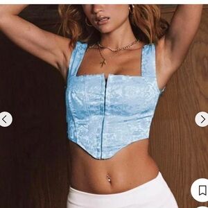 Princess Polly Light Blue Crop Top